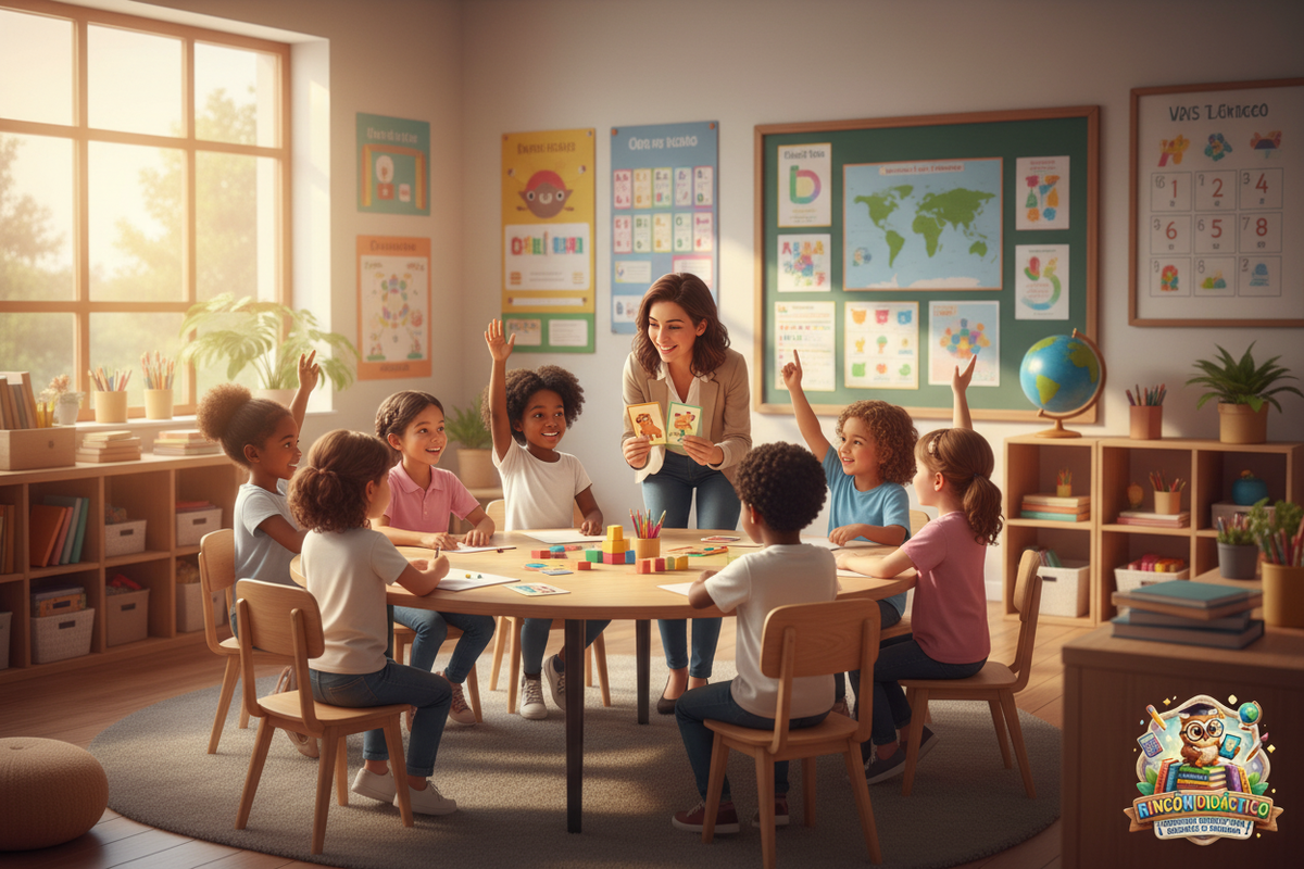 Aula con estudiantes felices - Rincón Didáctico